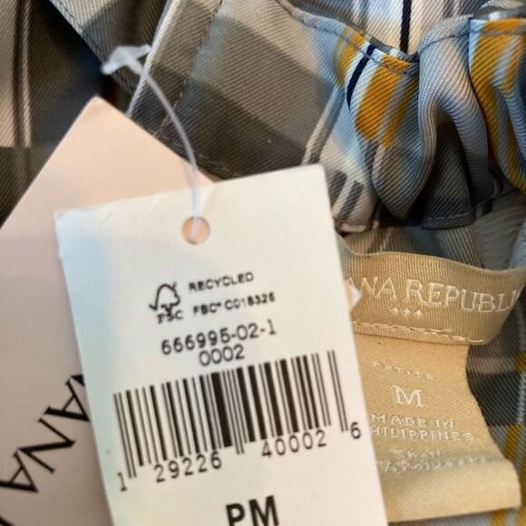 Banana Republic NWT ruffled front Plaid Sleeveless Women's Top great layering - Picture 8 of 10